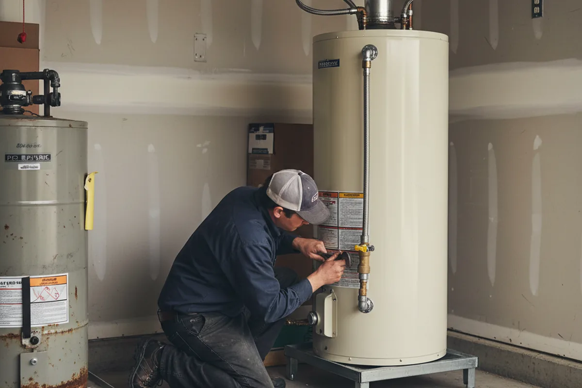 Water heater and shutoff valve replacement in Amherst